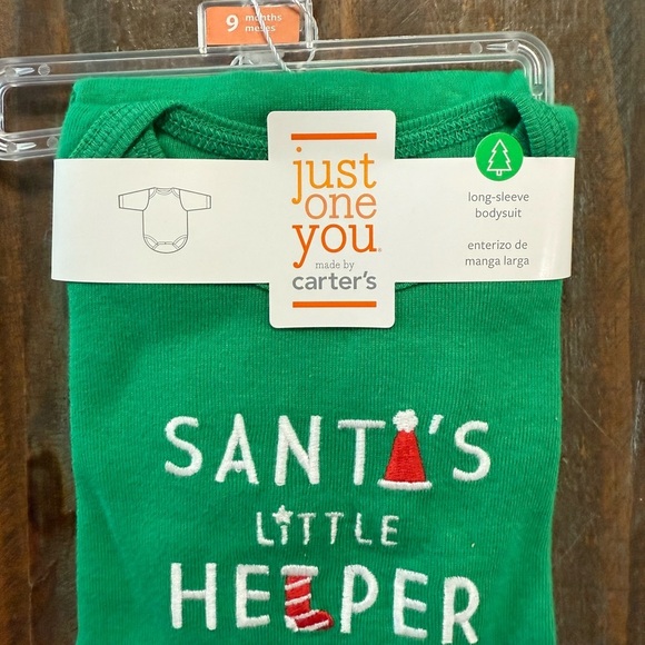 Carter's Green Santa's Little Helper Bodysuit - Picture 1 of 2
